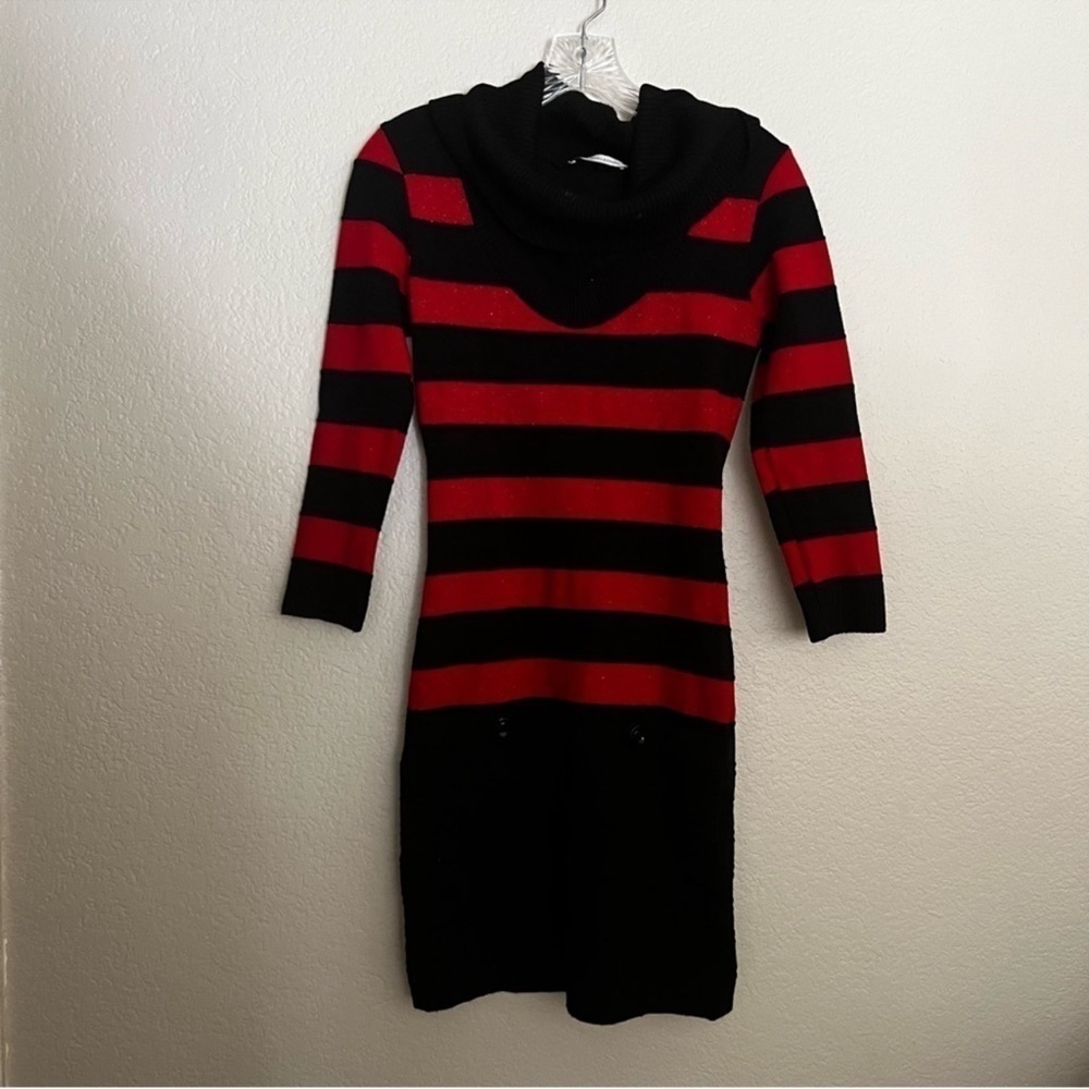 Hera Collection Striped Cowl Neck Sweater Dress Size: S‎